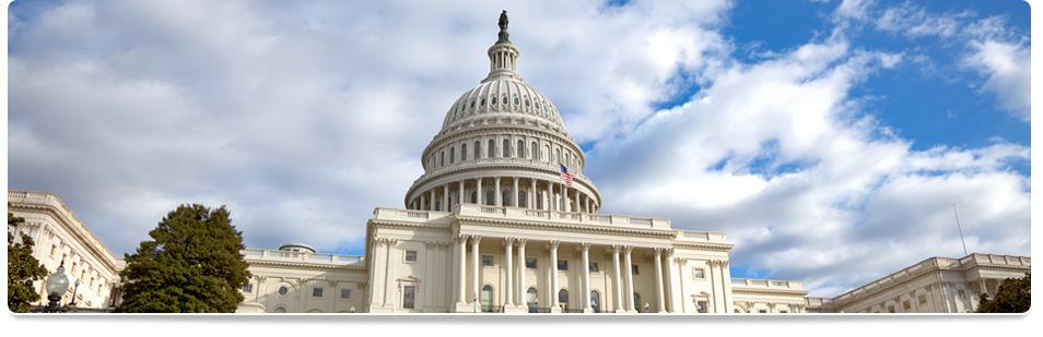 US Capitol building with cloudy sky