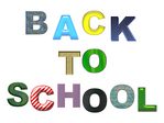 back to school colorful text, isolated